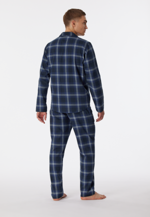 Geruite pyjama  804 nachtblauw